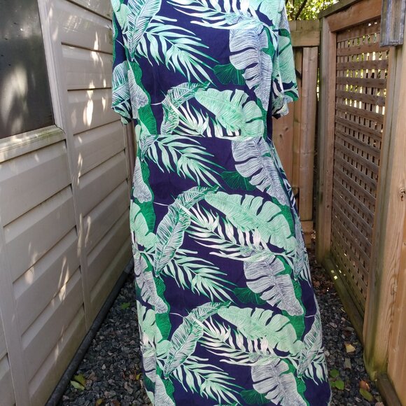 Amish Mennonite Cape Dress 42" Bust 38" Waist Rayon Blue Green Handmade Modest - Picture 4 of 10